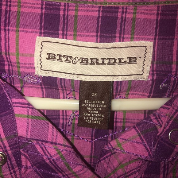 Bit & Bridle, womans 2X, button down - Picture 5 of 8